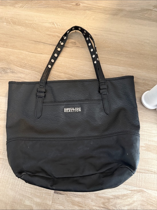 Kenneth Cole Reaction Handbags - Vintage Kenneth Cole Reaction Black Tote with Studded Handles